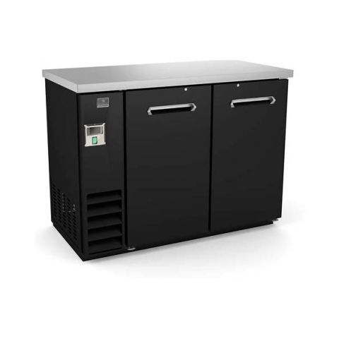 50" Solid Door Back Bar Cooler W/ Black Vinyl Exterior