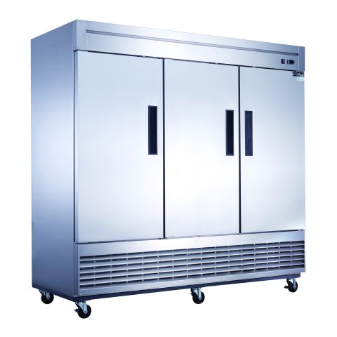 Three Solid Door Refrigerator and Freezer Bottom Mount - Dukers D83RF