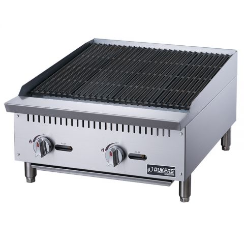 Gas Charbroiler, Countertop, Heavy Duty 24" - Dukers DCCB24
