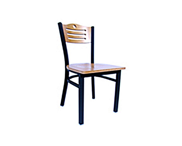 Metal Frame Wood Saddle Restaurant Chair