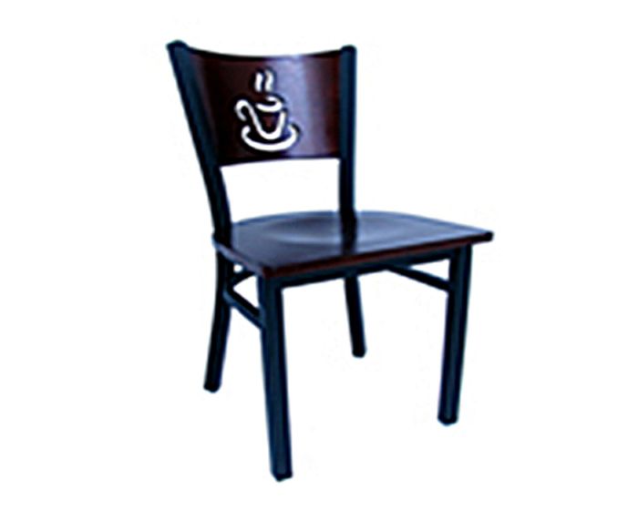 Coffee Cup Metal Frame Saddle Chair