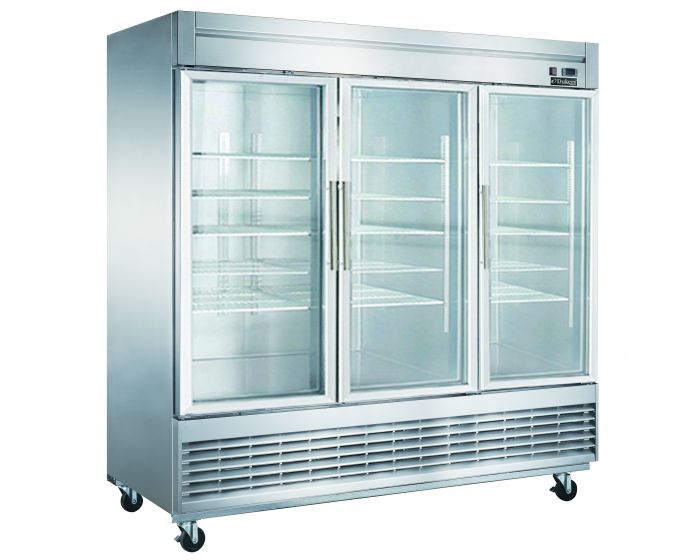 Three Glass Door Refrigerator Bottom Mount - Dukers D83R-GS3