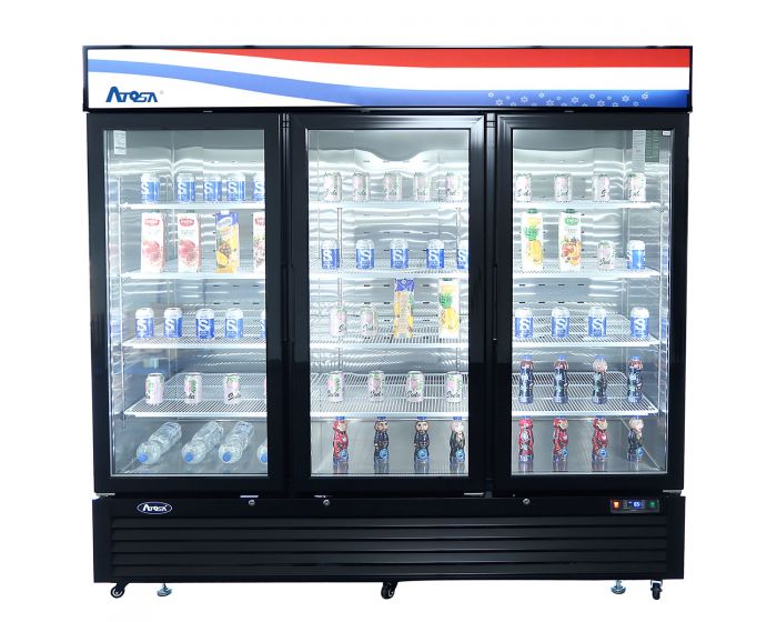 MCF8724GR  Three Glass Door Refrigerator 69.54 cu.ft. - Atosa USA